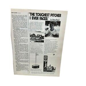 1978 Johnny Bench Cincinnati Reds Batter Up Original print ad